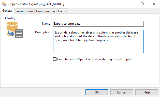 The Property Editor: Export form