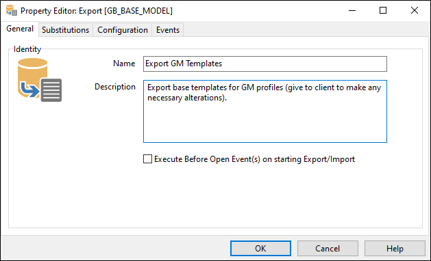 The Property Editor: Export form