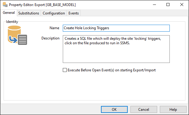The Property Editor: Export form