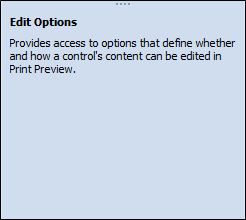 The Helpo Panel for the Check Box Edit Options 