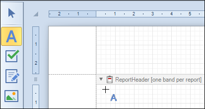 The Label button in the Reports toolbar