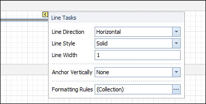 The Smart Tag menu for the Line control