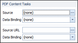 The PDF Content Tasks smart tag menu
