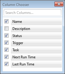 The Column Chooser dialog