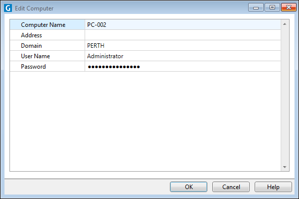 The Edit Computer form with a second PC configured