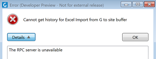 The Job Scheduler RPC error message