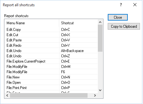 Customise Keyboard Shortcuts
