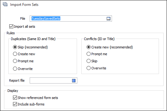 Import Form Sets