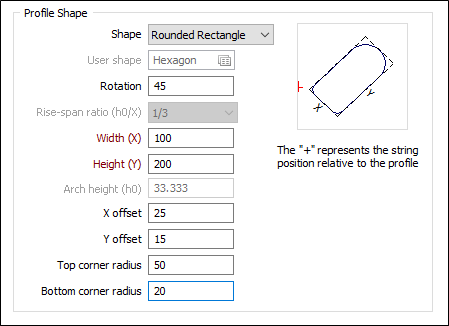 An example of a configured Rounded Rectangle shape